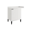 Ver imagem 1 de Gabinete de Cozinha Modulado Balcão Alpha 2508 Canto Reto C/ 1 Porta C/ Tampo 94cm Branco - Carraro