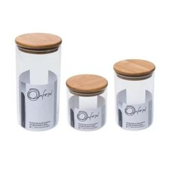 Pote De Vidro 600Ml Com Tampa De Bambu Bahia Oxford - 2