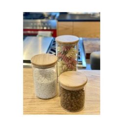 Pote De Vidro 600Ml Com Tampa De Bambu Bahia Oxford - 4