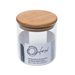 Pote De Vidro 600Ml Com Tampa De Bambu Bahia Oxford - 1