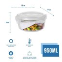 Ver imagem 4 de Conjunto 4 Potes 950ml Vidro Hermético Mantimentos Marmita