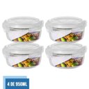 Ver imagem 2 de Conjunto 4 Potes 950ml Vidro Hermético Mantimentos Marmita
