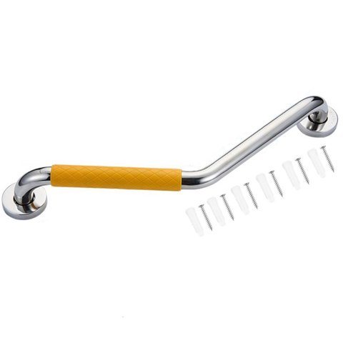 Barra Alça Apoio Angular 25x25cm Antiderrapante Criança Idoso PCD Gestante Suporte Anti Queda Evita 