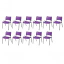 Ver imagem 1 de Cadeira Iso Base Cinza, Igreja, Escola, Escritório -violeta Kit 11 Peças