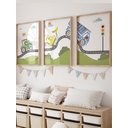 Ver imagem 1 de Kit 3 Quadros Decorativos Infantil Carros No7