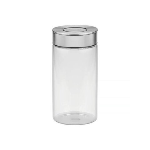 Pote De Vidro Tramontina Purezza Com Tampa De Aço Inox 10 Cm 1,4 L