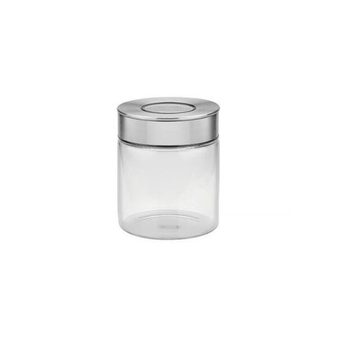 Pote De Vidro Tramontina Purezza Com Tampa De Aço Inox 10 Cm 0,7 L