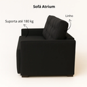 Ver imagem 5 de Sofá 2 Lugares 1,70m Atrium Luxo Recepção Escritório:preto
