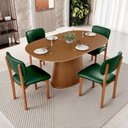 Ver imagem 5 de Kit 4 Cadeiras para Sala de Jantar Cozinha Living Estofada Dara L02 Couríssimo Verde Musgo - Lyam de