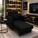 Ver imagem 1 de Poltrona Confortável 125cm Daiana Suede Preto Império Decor
