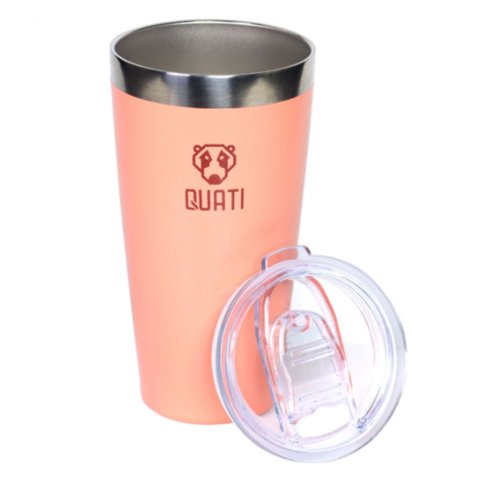 Copo Térmico Cerveja Chopp Inox com Tampa Quati 473ml Coral