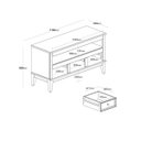 Ver imagem 3 de Rack Retrô de Madeira 3 Gavetas Amêndoa/Preto