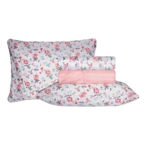 Jogo de Cama Duplo Casal 4 Peças 140 Fios 250x220cm Clarice Realce Premium - Sultan