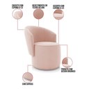 Ver imagem 3 de Poltrona Decorativa Orgânica Fixa para Sala Kit 2 Malu Veludo Rosê M11 - D’Rossi