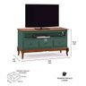 Rack para Sala com Pés Luis Xv 60501 Linz Móveis 3 Gavetas e Nicho - Verde Musgo/imbuia Glazer - 4
