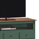 Ver imagem 3 de Rack para Sala com Pés Luis Xv 60501 Linz Móveis 3 Gavetas e Nicho - Verde Musgo/imbuia Glazer