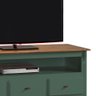 Rack para Sala com Pés Luis Xv 60501 Linz Móveis 3 Gavetas e Nicho - Verde Musgo/imbuia Glazer - 3