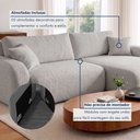 Ver imagem 6 de Sofá Retrátil 3 Lugares Bouclé Cinza 230cm Cancún
