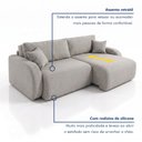 Ver mais imagens de Sofá Retrátil 3 Lugares Bouclé Cinza 230cm Cancún