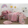 Kit Cobre Leito Colcha Solteiro Dupla Face 245x160cm Lollipop Happy Day Sultan - 1