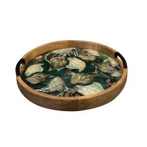 Bandeja Decorativa Madeira Linha Lammie Bee Green 35cm