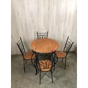 Ver imagem 3 de Jogo Bistrô Fixo Redondo Rustico - Mesa e 4 Cadeiras