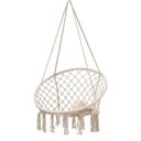 Ver imagem 1 de Rede Cadeira de Balanço de Algodão Suspensa Varanda Quintal Teto Descanso Decoração Trançada Casa Ja