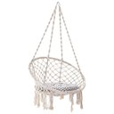 Ver imagem 2 de Rede Cadeira de Balanço de Algodão Suspensa Varanda Quintal Teto Descanso Decoração Trançada Casa Ja