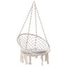 Rede Cadeira de Balanço de Algodão Suspensa Varanda Quintal Teto Descanso Decoração Trançada Casa Ja - 2