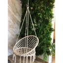 Ver imagem 7 de Rede Cadeira de Balanço de Algodão Suspensa Varanda Quintal Teto Descanso Decoração Trançada Casa Ja
