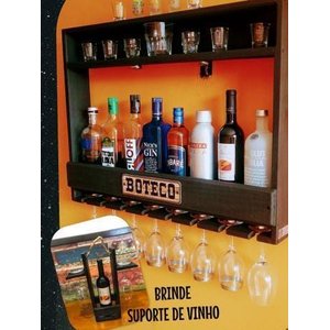 Kit Bar de Parede com LED para 09 Garrafas. Suporte de Vinho Mesa - Chimera - Chimera Concept