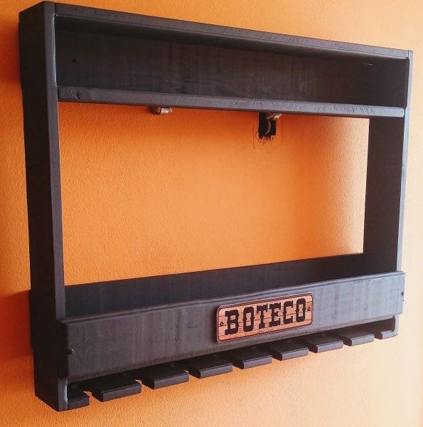 Bar de Parede Boteco “Chimera Concepts” para 09 Garrafas - Preto com LED Azul - 5