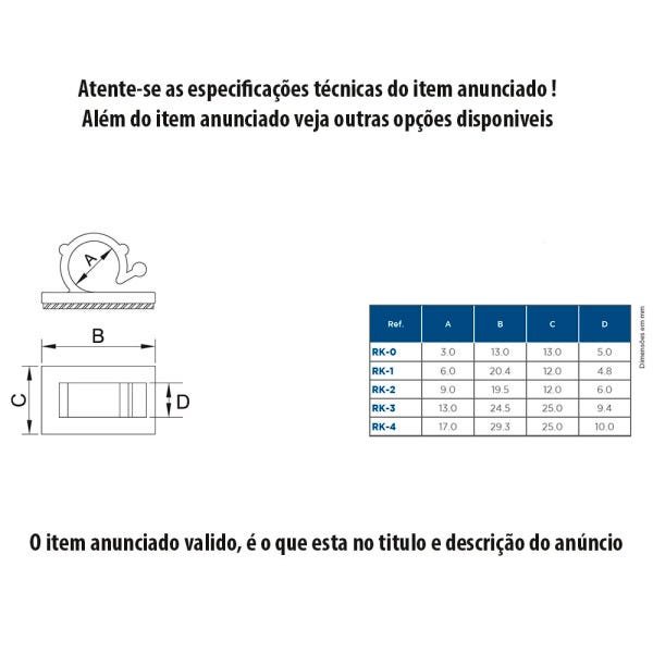 Clip Base Fixadora Abraçadeira Autoadesivo 3mm - 50pçs Preta - 2