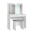 Ver imagem 2 de Penteadeira Camarin 90cm 2 Gavetas e Banco Estofado Branco B195