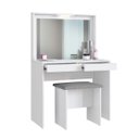 Ver imagem 3 de Penteadeira Camarin 90cm 2 Gavetas e Banco Estofado Branco B195