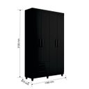 Ver imagem 2 de Guarda-Roupa Canadá 4 Portas Preto Fosco