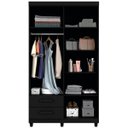 Ver imagem 3 de Guarda-Roupa Canadá 4 Portas Preto Fosco