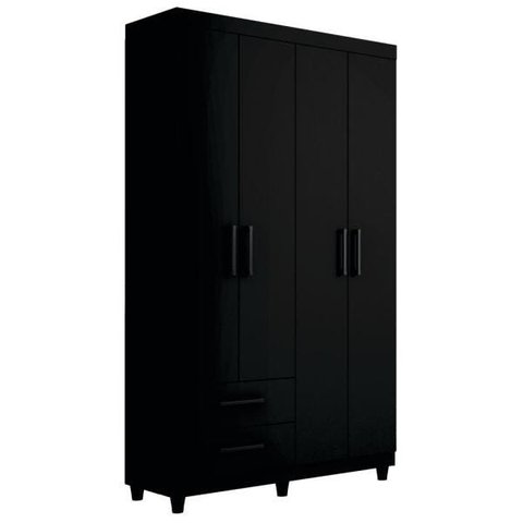 Guarda-Roupa Canadá 4 Portas Preto Fosco