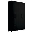 Ver imagem 1 de Guarda-Roupa Canadá 4 Portas Preto Fosco
