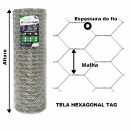 TELA CERCA MANGUEIRÃO MALHA 3" FIO BWG 18(1,24mm) RL 25X0,8m - 6