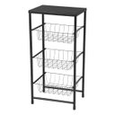 Ver imagem 2 de Fruteira de Chão para Cozinha 3 Andares Cesto Preta Plus