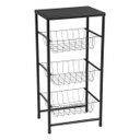 Ver imagem 5 de Fruteira de Chão para Cozinha 3 Andares Cesto Preta Plus