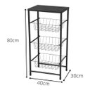 Ver imagem 3 de Fruteira de Chão para Cozinha 3 Andares Cesto Preta Plus