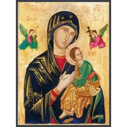 Quadro Decorativo Religioso Nossa Senhora do Perpétuo Socorro 40x50cm com moldura e vidro - 1