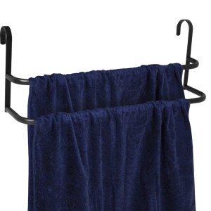 Porta Toalhas Toalheiro Duplo Preto Plus Para Box 60cm