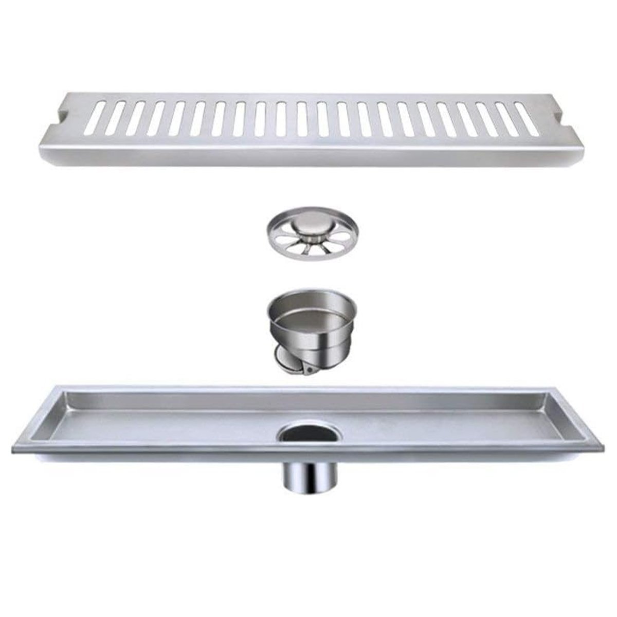 Ralo Linear 30cm Aço Inox Banheiro Lavabo Area Externa Quintal Piscina Anti Odor Anti Inseto Resiste - 10