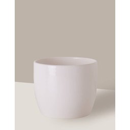 Vaso Cachepô de Cerâmica para Plantas Branco M - 2