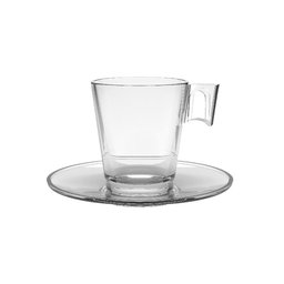 Jogo 10 Xícaras de Café de Vidro com Pires Transparente em Casa Tem 80ml - 6