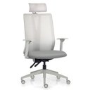 Ver imagem 1 de Cadeira Escritório Giratória Presidente Flow F02 Base Cinza Sintético Cinza - Lyam Decor