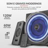 Subwoofer 2.1 60W Rms Em Madeira Som Potente LED Pulsante Controle sem Fio Trust Gxt 688 Torro - 4